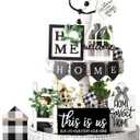 FairySandy Set of 11 Home Tiered Tray Decor This is us Rustic Farmhouse Tiered Tray Decorations Set Home Wooden Signs Vintage Farm Animal Farmhouse Tabletop Wood Signs for Kitchen Table Shelf Decor