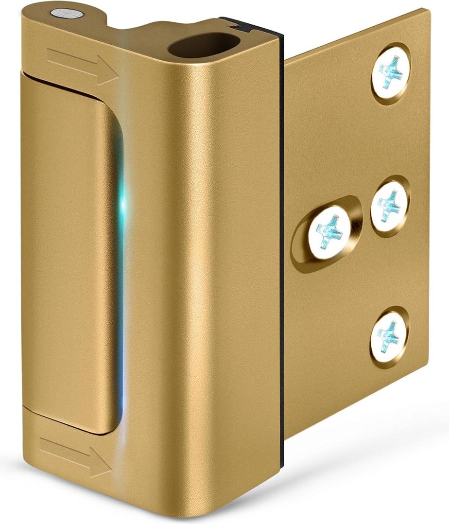 Home Security Door Reinforcement Lock  Heavy-Duty Metal Door Lock for Front Door, Childproof Safety Latch for Kids Safety, Extra Flip Top Lock Withstands 800 lbs, Interior Deadbolt Guard Home Safety