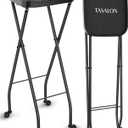 TASALON Folding Salon Rolling Tray Cart with Wheels Hair Stylist Cart, Portable Barber Tray, Tattoo Tray on Wheels, Small Rolling Tool Tray for Salon Stations, Esthetician & Beauty Salon Equipment