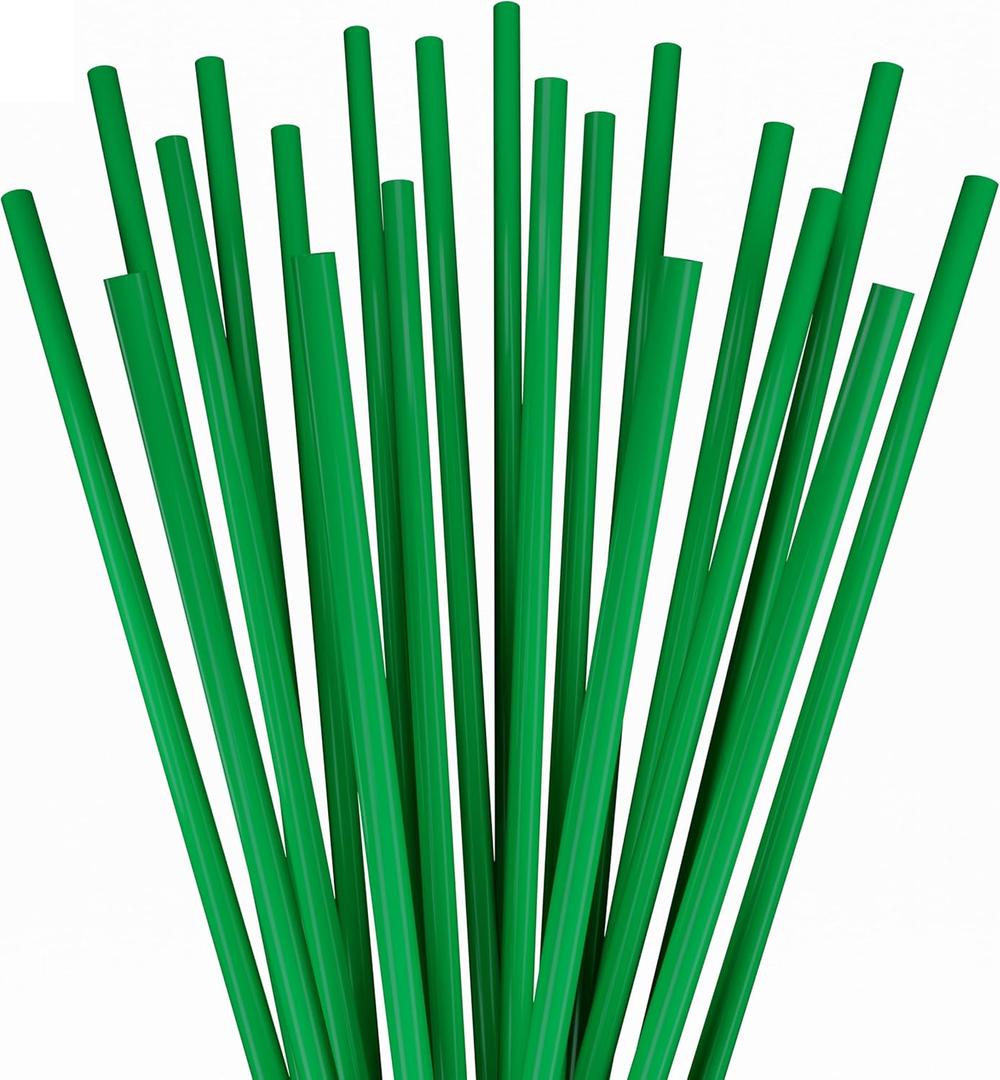 Disposable Tumbler Straws - 10 Inches Tall (Green)
