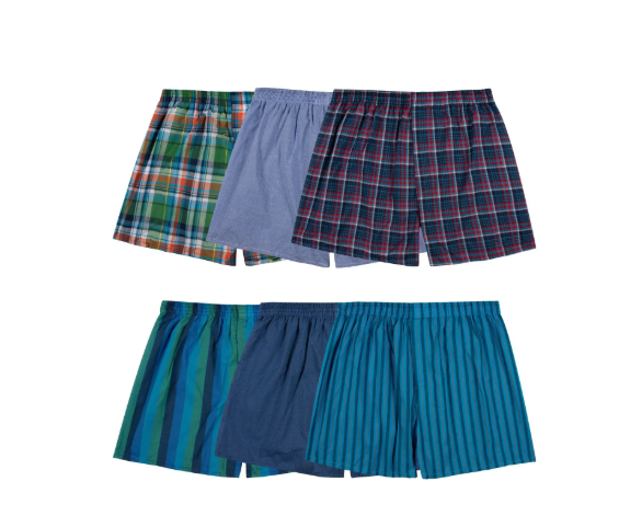 Fruit of the Loom Men's Boxers - Relaxed Fit, Woven Soft Cotton Blend, Moisture-Wicking, 5-Pack, S