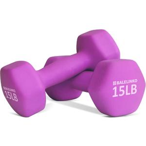 15lb Pair Balelinko Home Gym Equipment Workouts Strength Training Weight Loss Pilates Weights Yoga Sets Weights for Women, Men, Seniors and Youth, Pair (15lb Each)