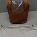 Genuine Leather Bucket Bag with a Scarf for Women Handbag tote bag with metal clasp, market tote bag