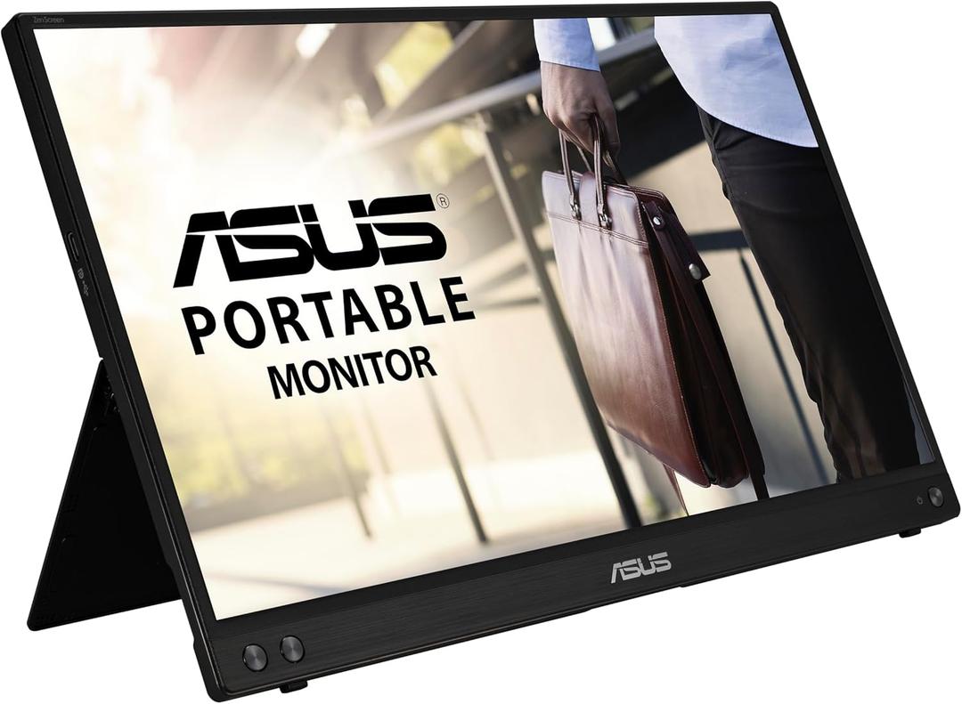 ASUS ZenScreen 15.6 1080P Portable Monitor (MB16ACVR) - Full HD, IPS, Eye Care, Flicker Free, Blue Light Filter, Kickstand, USB-C Power Delivery, for Laptop, PC, Phone, Console