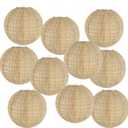 Boho Party Decorations Burlap Hanging Paper Lanterns for Boho Baby Shower Bridal Shower Rustic Vintage Wedding Birthday Farmhouse Classroom Decor Pack of 10