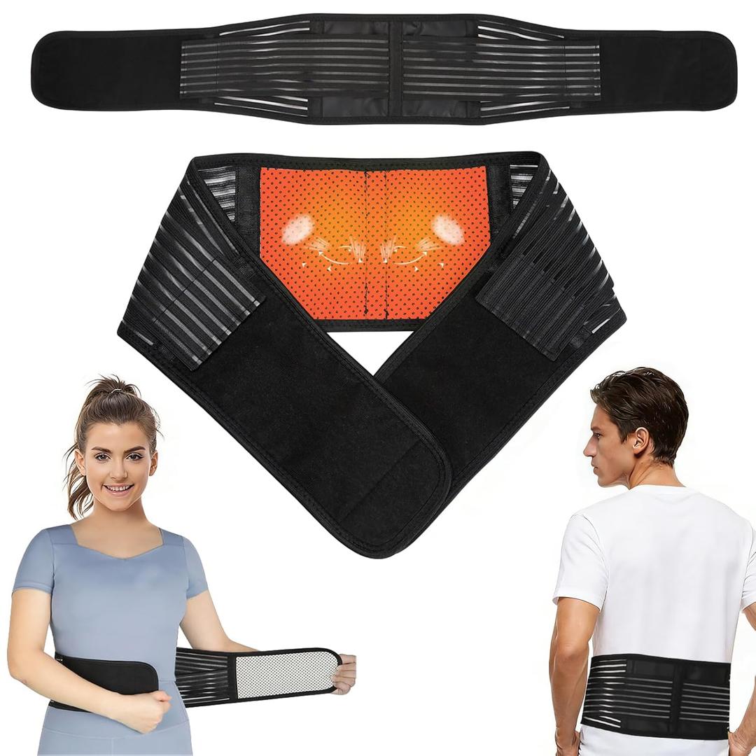 Back Brace for Lower Back Pain Relief with Magnet, Tourmaline Magnetic Back Support Belt for Men & Women, Lower lumbar Pain Relief, Adjustable Lumbar Support Belt For Herniated Disc and Sciatica(Medium)