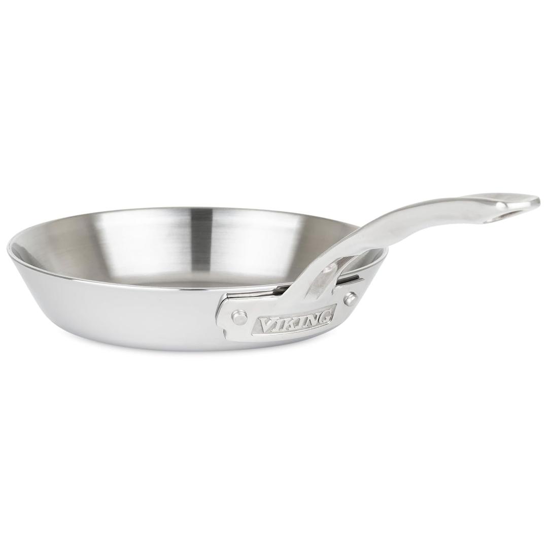 Viking Contemporary 3-Ply Frying Pan, 8 Inch Stainless Steel Kitchen Cookware, Silver