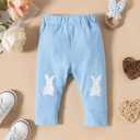 Fairy Baby Infant Baby Boy My First Easter Day Gentleman Outfits Newborn Bow Tie Romper Bunny Pant Clothes Set with Hat 0-18M (0-3 Months, Blue Egg)