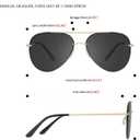 TIJN Retro Oversized Avaitor Polarized Sunglasses for Women Men, Vintage Shades Classic Metal Sun Glasses, Vega