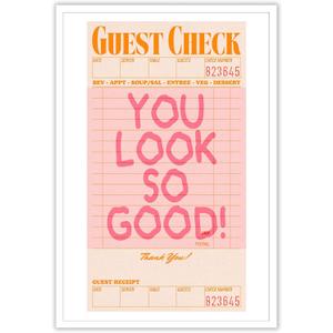 Liyark You Look So Good Pink And Orange Posters Trendy Retro Preppy Canvas Wall Art Funky Inspirational Positive Room Aesthetic Print Painting Maximalist Dorm Wall Decor 16x24in Unframed