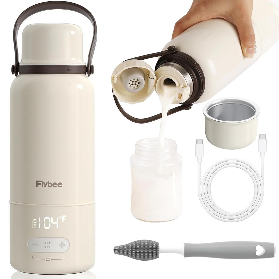 Portable Bottle Warmer for Travel - 3Min Fast Heating Bottle Warmer for Breastmilk & Water, Portable Milk Warmer On The Go with 17oz Large Capacity and Precise Temp Control for Car, Airplane