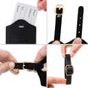 Couples Luggage Tags Set, PU Leather Embroidered Bag Tags for Suitcases & Travel Bags, Matching Travel Tag Wedding Gift (Mr Mrs-Black White Gold-2020)