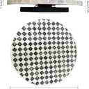 Lazy Susan Organizer, Bohemian Checkered Pattern with Mother of Pearl, 12 Inch Rotating Tray for Farmhouse Kitchen, Spice Rack, Coffee Table Centerpiece