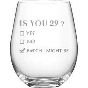 29th Birthday Gifts for Women and Men, Turning 29 Present Wine Glass, 29 Year Old Party Supplies Decorations for Her Him, Birthday Gifts for 29th Woman Female, 18oz