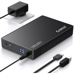 ORICO USB 3.0 External Hard Drive Enclosure for 3.5/2.5 Inch SATA Hard Drives/SSD Up to 20 TB, 3.5'' Tool-Free HDD Enclosure with 12V/2A Power Supply and UASP Acceleration (3588US3)