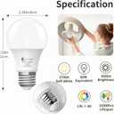6-Pack A19 LED Light Bulbs,60 Watt Equivalent Soft White 2700K with E26 Base,Efficient 9W,800 Lumens Non-Dimmable Warm White LED Bulbs,15000 Hours, Ideal for Bedroom Living Room