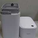 MOPALL Small Bathroom Trash Cans with Lids,Motion Sensor Bathroom Trash Can,Narrow Waterproof Plastic 3.5 Gallon Automatic Adsorption Touchless Garbage Can,White