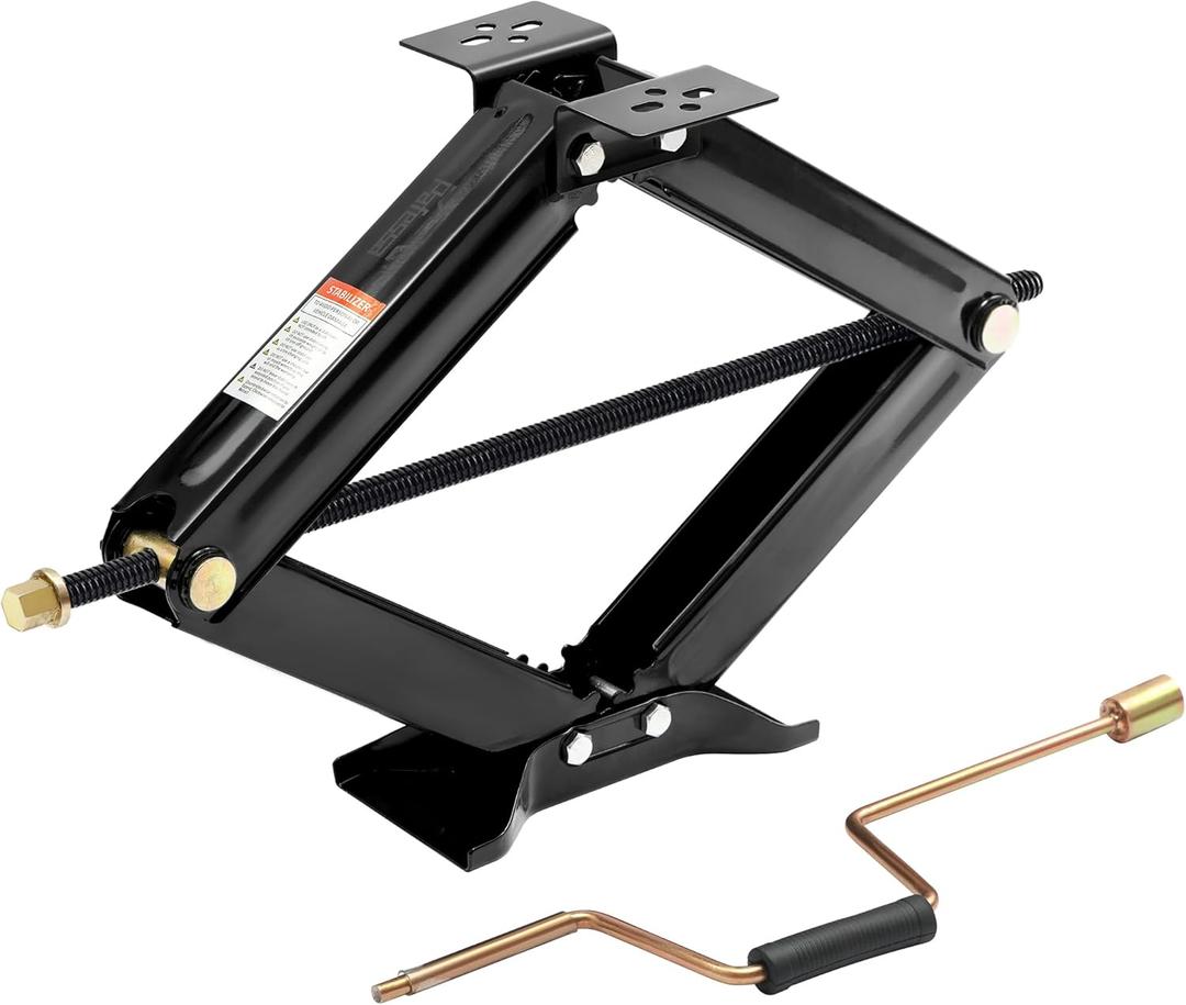 RV Scissor Jack Stabilizer 6500lb Heavy Duty 24" RV Trailer Stabilizer Leveling Scissor Jack for Trailer Camper with Crank Handle - 1Pack