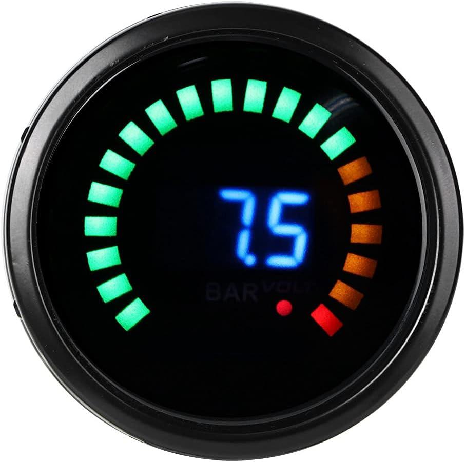 2in Vacuum Gauge Meter LED Scale Digital Display Automotive Digital Vacuum Gauge 12V Universal Auto Car Vacuum Gauge Meter Kit Car Vacuum Gauge Set Automotive Vacuum Meter