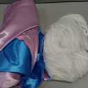 4 Pcs Adult Fairy Cosplay Princess Costume with Hooded Cloak Cape Wig Lighted Magic Wand Gloves Dress Up Party