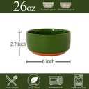Stoneware Cereal and Soup Bowls Set of 4, 6-Inch Dual Glaze Ceramic Bowls for Breakfast & Oatmeal, Microwave and Dishwasher Safe, Forest Glaze Green