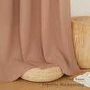 NICETOWN Terracotta Linen Kitchen Curtains 36 inch Length, Decorative Thick Flax Small Window Treatments Privacy Assured with Light Filtering for Bedroom/Bathroom, W55 x L36, 2 Panels