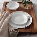 Corelle Premium Vitrelle Glass ,Livingware Dinnerware Set, Frost White , 16pcs 