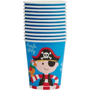 Pirate Party Supplies - Birthday  Cups for Boys - Durable Pirate Party Pirate Theme Party Supplies, Serves 24