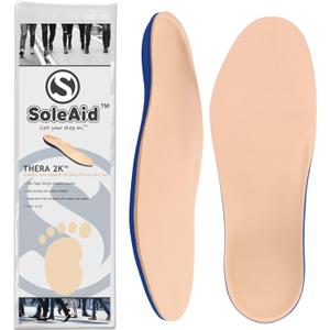 SoleAid Thera2K, 2-Layer Diabetic Insoles - Light Weight, Soft, Anti-Friction, Therapeutic Foot Support (Women 7-8 / Men 5-6)