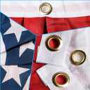 HOOSUN 3 Pack American Flag Bunting for Outside,Patriotic 4th of July Decorations,3x6 FT Patriotic Bunting Flags Memorial Day Decor,Red White and Blue Pleated Fan Flag,American Flags Banners for Porch