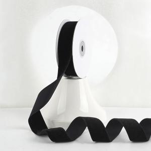 MEEDEE Black Velvet Ribbon 1 Inch Single Face Nylon Velvet Ribbon 2 Rolls 20 Yards Black Ribbons for Christmas Tree, Gift Wrappig, Rustic Wreath, Velvet Bow Making, Floral Bouquets, Home Decor