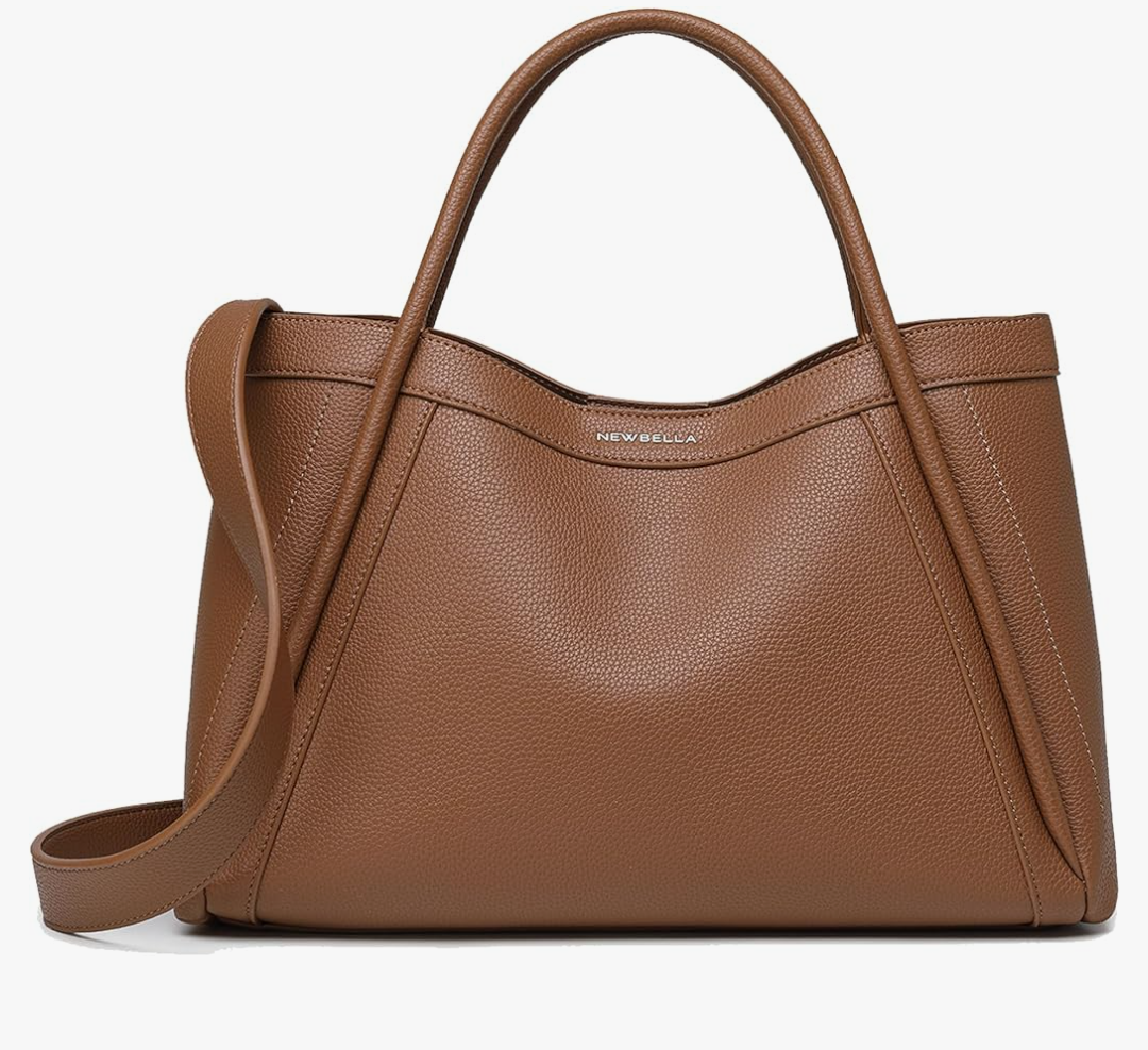 NEWBELLA Kelly Vegan Leather Tote Bag for Women - Stylish Versatile Commute Top Handle Bag, Hobo Shoulder Handbag with Purse