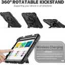 SEYMAC stock Case for iPad mini 7 (A17 Pro) 2024/ Mini 6 8.3'' with Screen Protector Pencil Holder [360 Rotating Hand Strap] &Stand, Drop-Proof Case for iPad mini 7th/6th Generation 8.3", Black