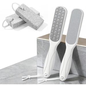 Foot Callus Remover for Feet: 4pcs Set Foot Scrubber for Women, Pedicure Tool for Smooth Cracked Heels & Dead Skin Care, Foot Grooming at Home