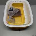 Cat Litter Box with Scoop, Front Entry Covered Litter Box with Lid, Top Exit Kitty Litter Box, Easy to Clean Durable Plastic Litter Pan, Ideal Size for Small to Medium Cats 20.61614.3Yellow