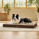LE SURE Washable Dog Bed Cover Replacement - Large Size Plush Fleece Cover for Orthopedic Egg Crate Foam Pet Mat 36x27x3 Inches, Brown