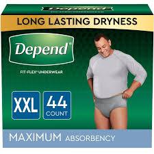 Depend Fit-Flex Adult Incontinence Underwear for Men, XXL Size