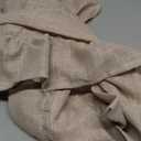 jinchan Ruffled Valance Curtain Slubbed Crossed Kitchen Valance Vintage Shabbychic Style for Living Room Small Windows 18 Inch Cottagecore Farmhouse Half Window Rod Pocket 1 Panel Taupe