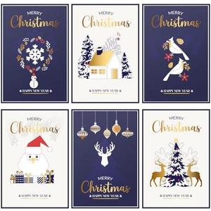 LLYZZ 30 Pack Boxed Christmas Cards with Envelopes and Stickers, 4 x 6 Inch, Holiday Greeting Cards Set, Assorted Xmas Cards with Warm Messages Inside for Friends and Family (Christmas)