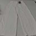 FUNYYZO Women Suit Pants Wide Leg Pants High Elastic Waisted in The Back Business Work Trousers Long Straight (White, Small)
