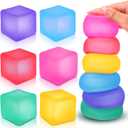 Fidget Toy Stress Cube 6 Pack - Squishy Fidget Toys for Relaxation, High Density Gel Filled, Fidgets for Classroom, Sensory Calming Toys for Kids Adults Children Teens