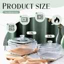 Maxcheck 2 Pieces Glass Casserole Dish with Lid 0.8L/ 1.5L Baking Casserole Dish Covered Cookware Microwave Bowls with Handle for Kitchen Restaurant Home Party Cooking, Oven Safe (Square)