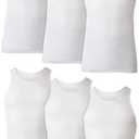 Hanes Men's Tank Top Undershirt Pack, Moisture-Wicking Cotton Ribbed Tanks for Men, Multi-Pack, White, XL, Pack of 6