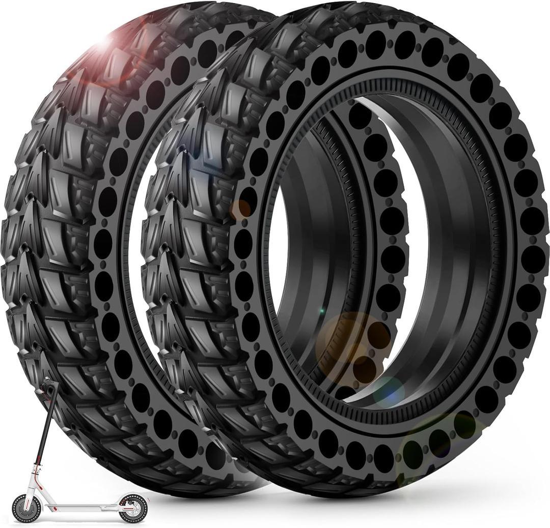 BANGTING 2PCS Upgrade 50/75-6.1 Electric Scooter Solid Tires, 8.5x2.0 Tires Tubeless for Gotrax GXL V2/XR/APEX, 8 1/2 x2 Tire Replacement for Hiboy S2, Xiaomi 3 Lite/3/Pro 2/1s/M365 (Black (No tools))