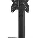 Universal Swivel TV /Table Top TV Standl, 4 Level Height Adjustable, Heavy Duty Tempered Glass Base, Holds up to 66LBS HT02B-001