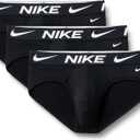 Nike Men's Essential Micro Stretch Hip Brief Underwear (3-Pack) (Black, XL)
