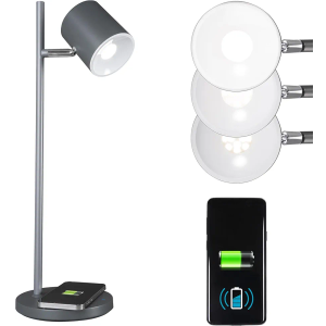 OttLite Good Housekeeping Modern LED Desk Lamp with Wireless Charger, Book Light, Reading Light, Adjustable, Dimmable, Designed to Reduce Eyestrain, Great Desk Lamps for Home Office