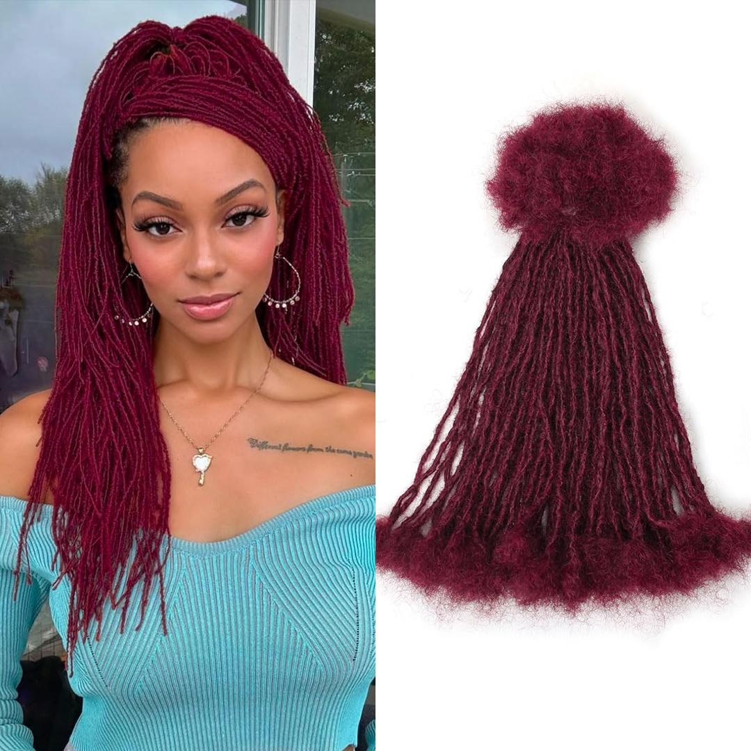 Micro Locs Extesnions Human Hair 0.2cm Thickness Sisterlocks Curly Tips, Full Handmade Interlocking Permanent Soft Dreadlock Extensions Natural Looking Locs (BUG# 0.2cm, 12 Inch 30 Strands)