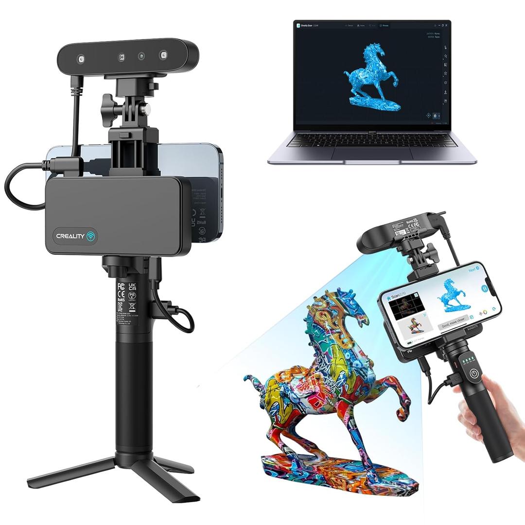 Crealty 3D Scanner Ferret Pro, Up to 60FPS Scanning Speed and 0.1mm Accuracy,Wireless Scanning for Windows Mac iPhone Android