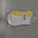 Women's Cute Grip Pilates Socks Non-Slip Crew Yoga Barre Socks with Colored cuff & Embroidery (White)